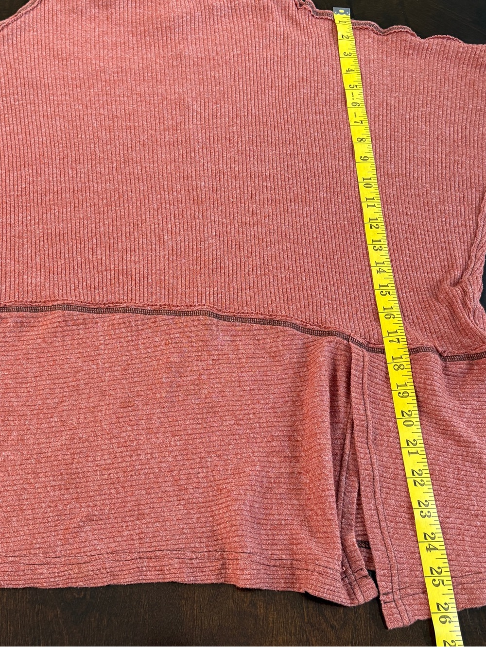 We The Free Thermal Tee Ribbed Tunic Top Sz S Slouchy Boho Asymmetrical Hem - Picture 9 of 10